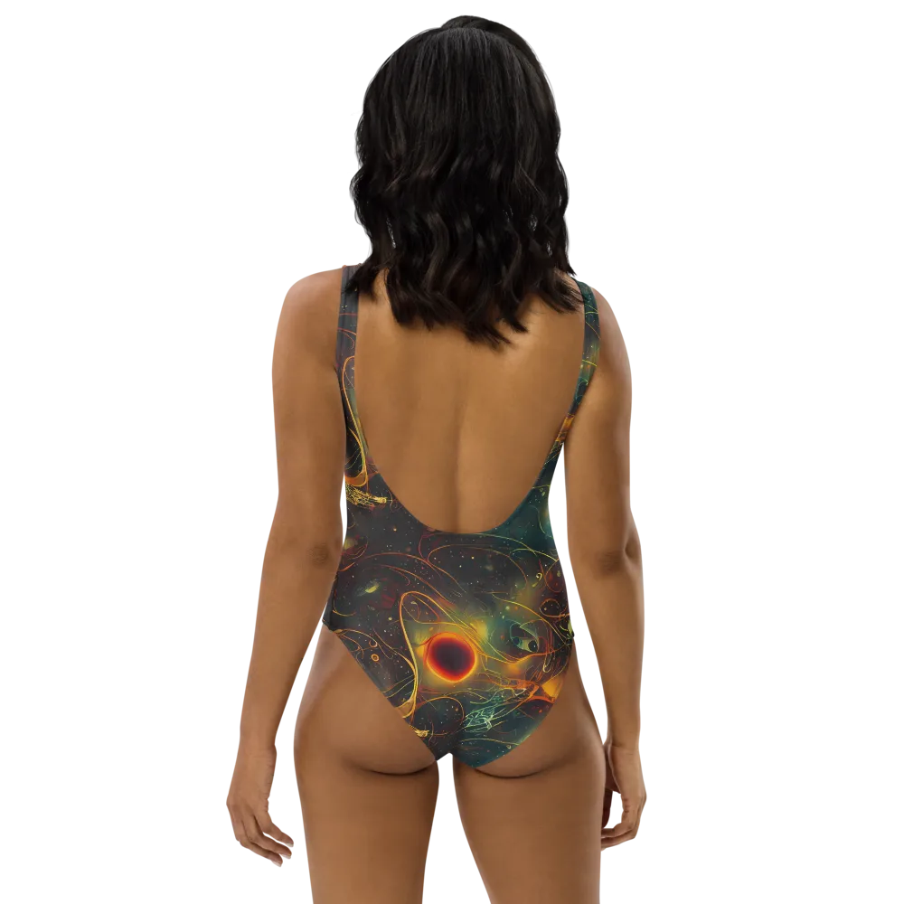Templesmith Twirl on One-Piece Swimsuit — Back