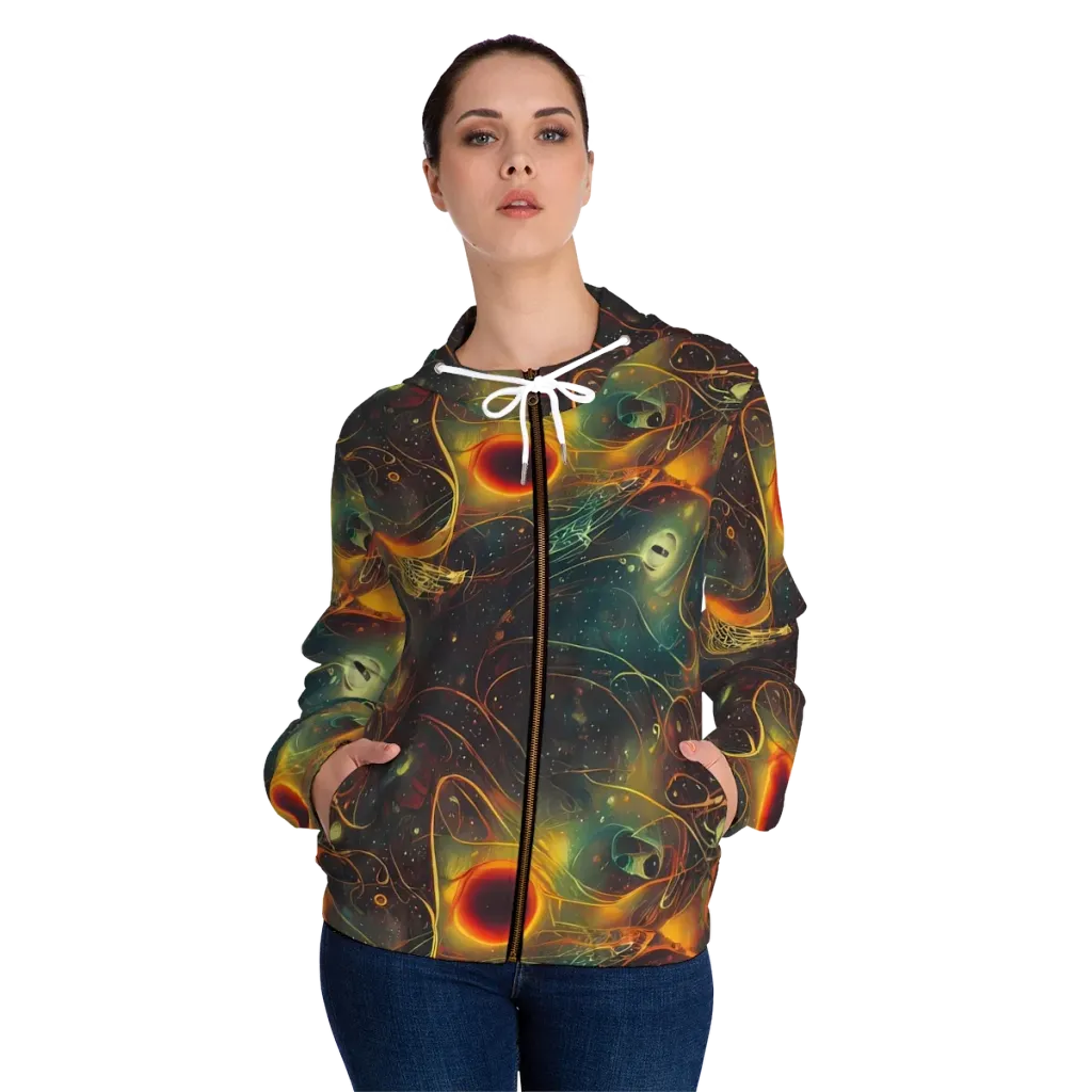 Templesmith Twirl on Women's Full-Zip Hoodie — Front On Person