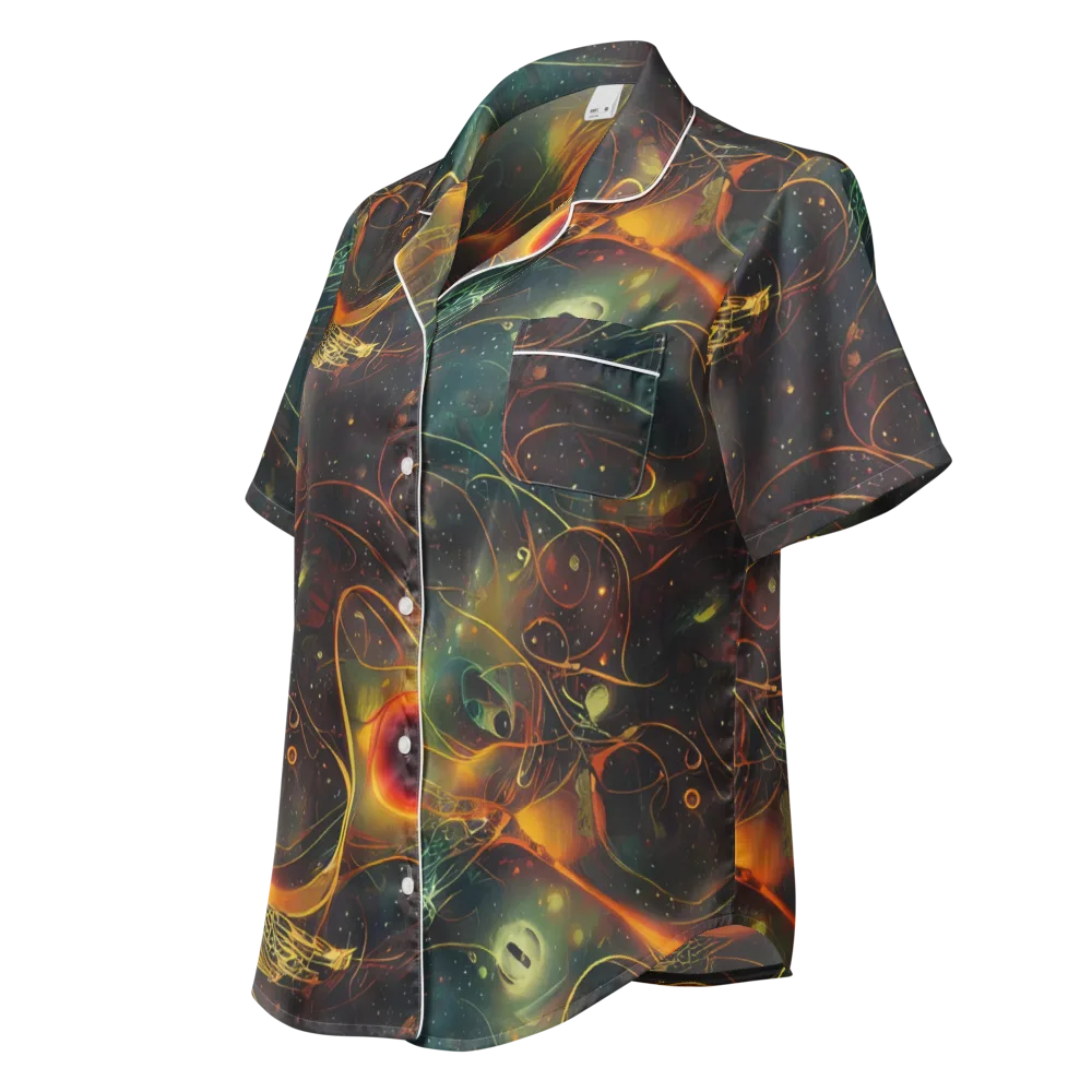 Templesmith Twirl on Women's Short Sleeve Pajama Top — Left Front