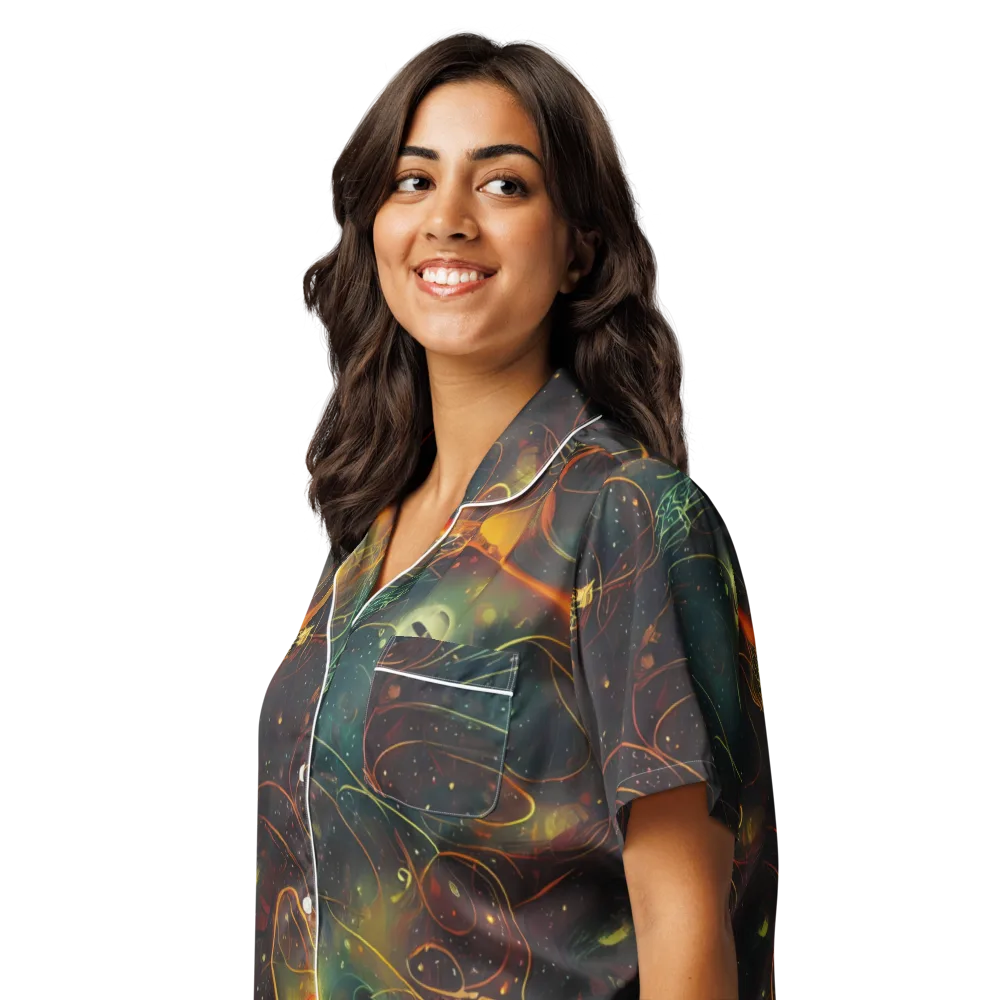 Templesmith Twirl on Women's Short Sleeve Pajama Top — Left Front