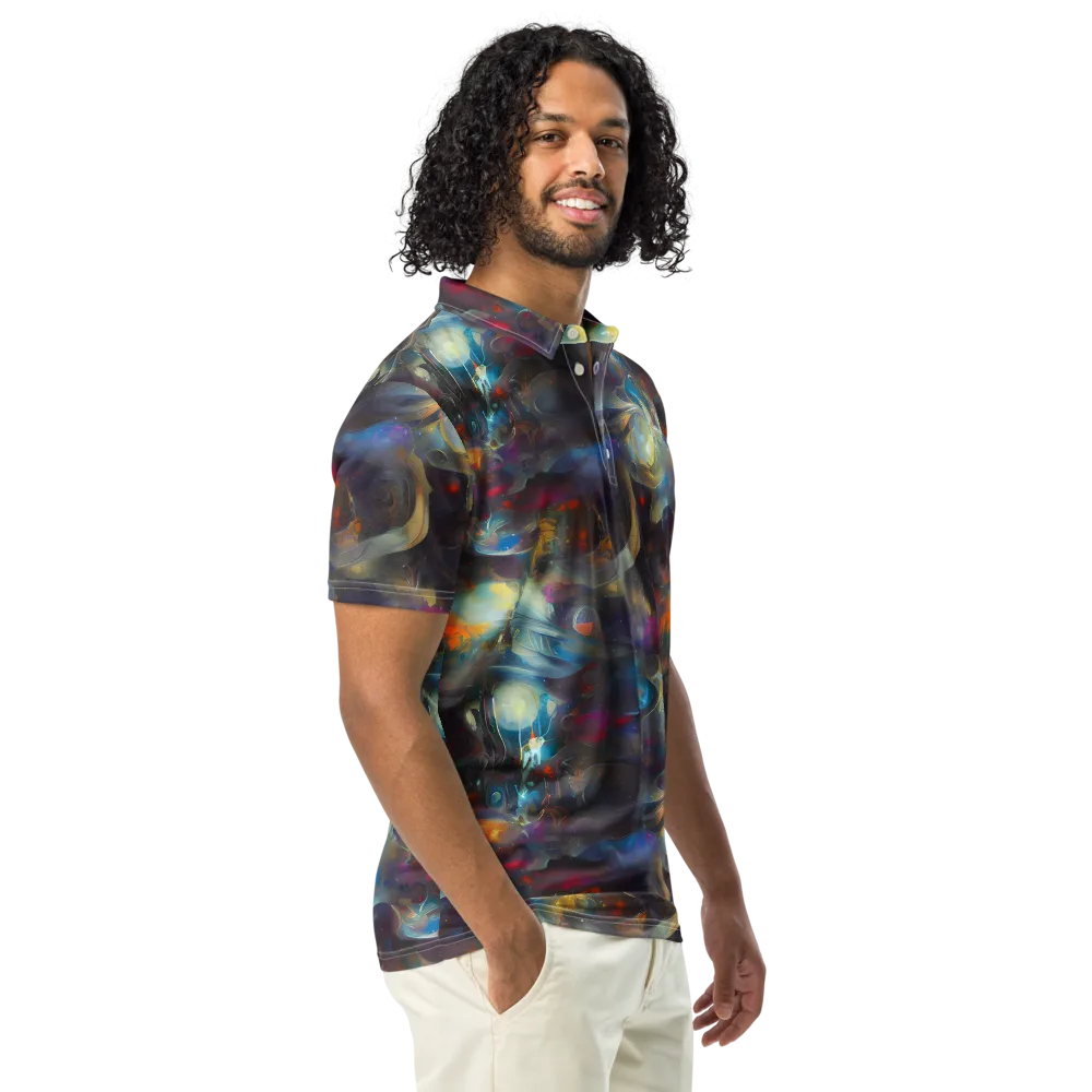 Abyssal Whisper on Men's Slim Fit Polo Shirt — Right Front