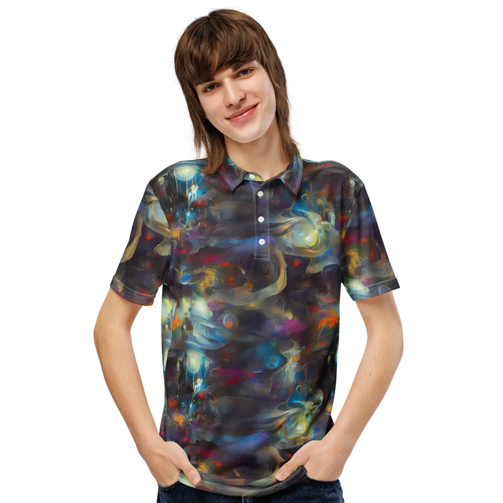 Abyssal Whisper on Men's Slim Fit Polo Shirt — Front