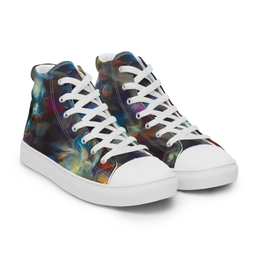 Abyssal Whisper on a Men's High Top Canvas Shoes
