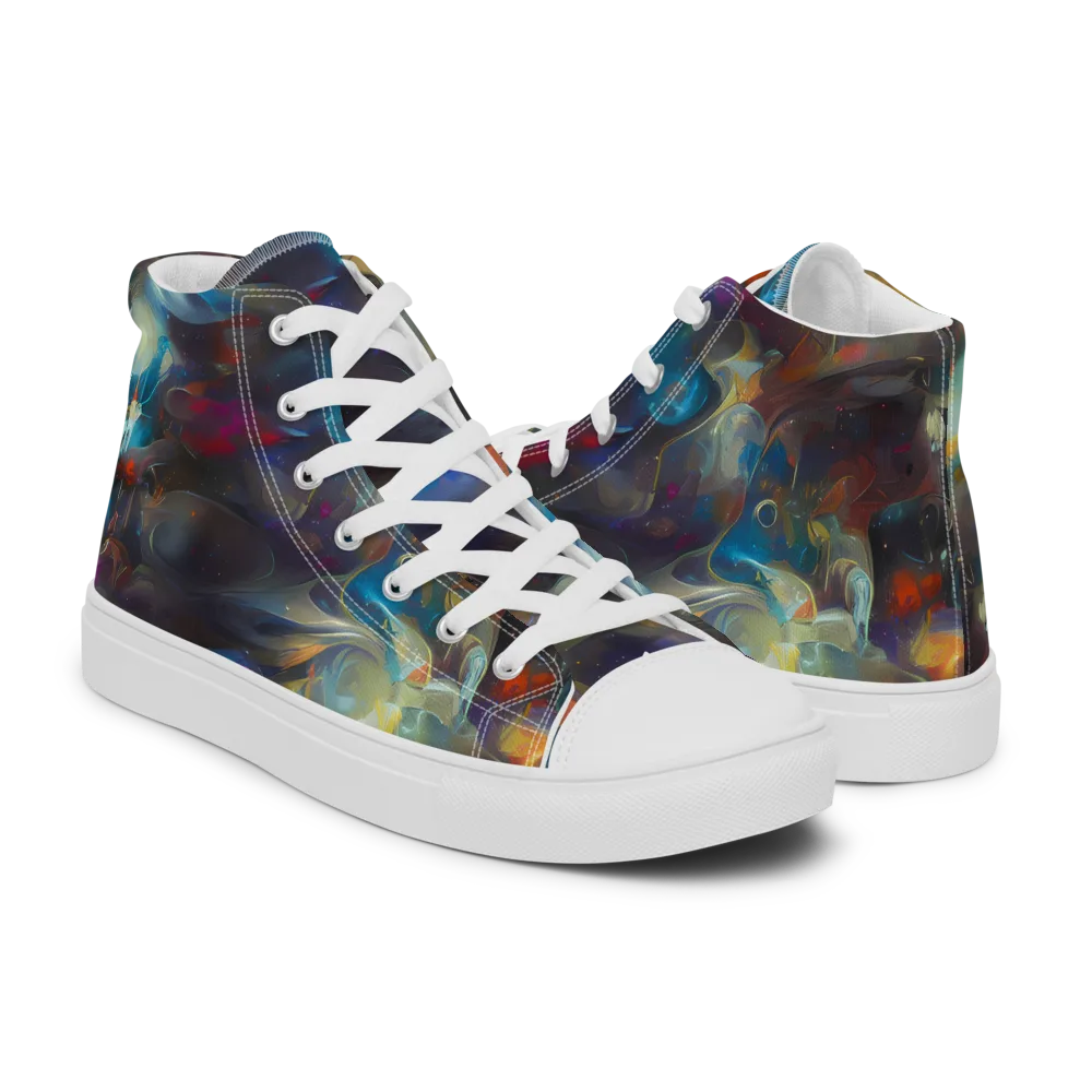 Abyssal Whisper on Men's High Top Canvas Shoes — Right