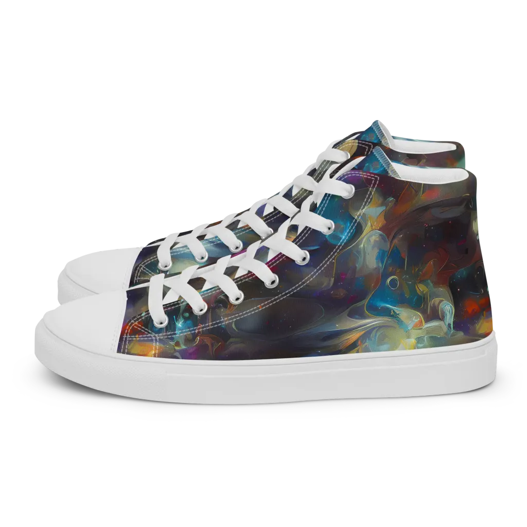 Abyssal Whisper on Women's High Top Canvas Shoes — Left