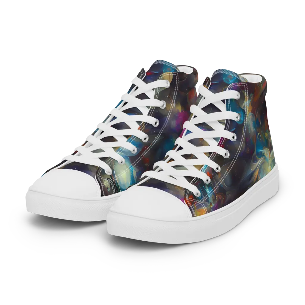Abyssal Whisper on Women's High Top Canvas Shoes — Left Front