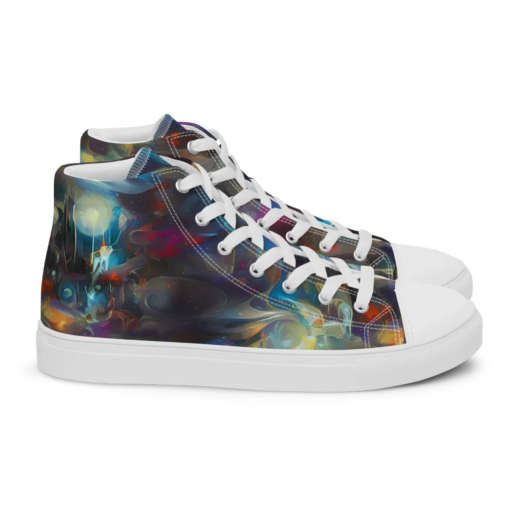 Abyssal Whisper on Women's High Top Canvas Shoes — Right