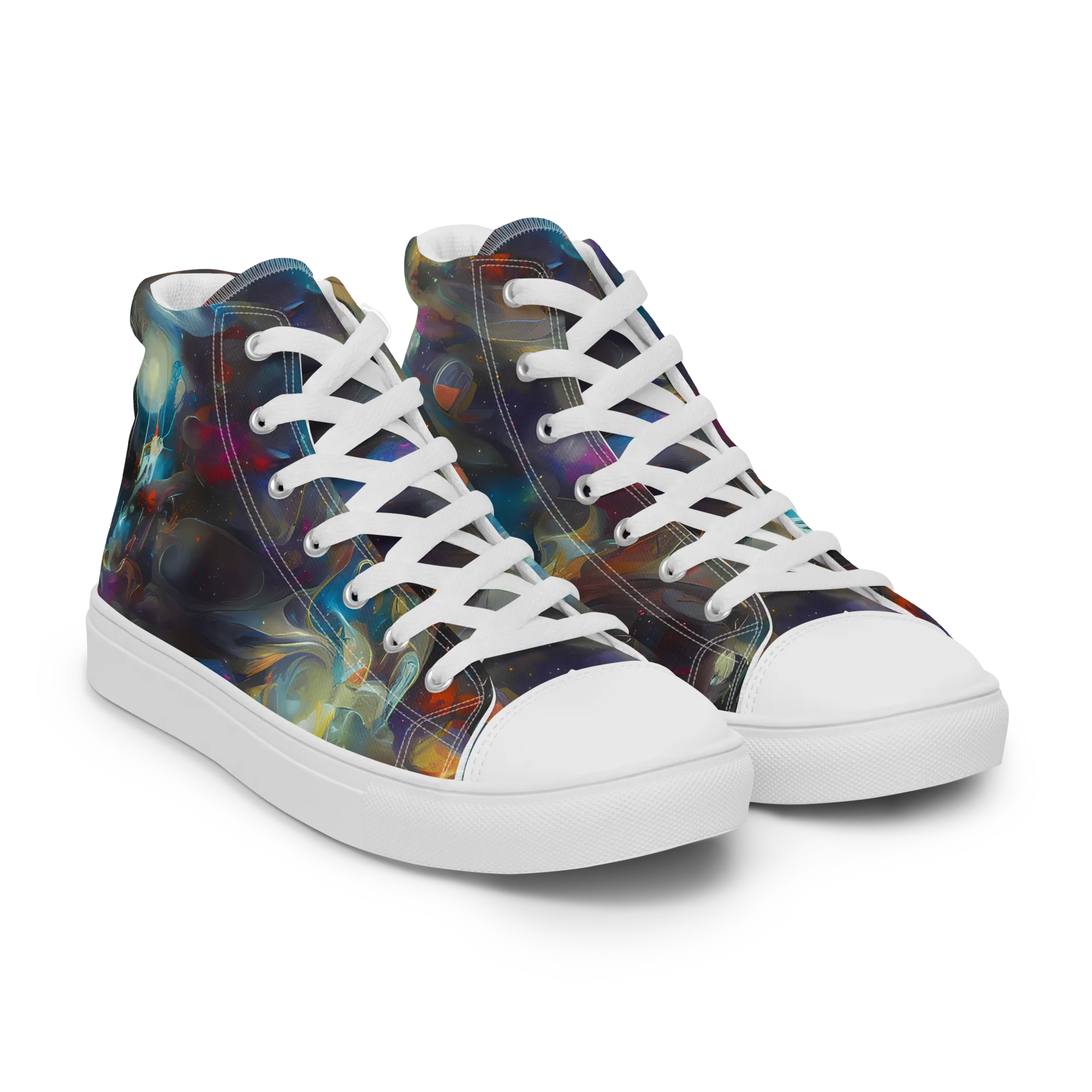 Abyssal Whisper on Women's High Top Canvas Shoes — Right Front