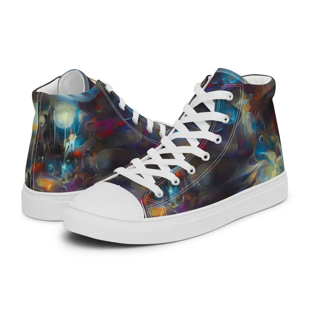Abyssal Whisper on Women's High Top Canvas Shoes — Left