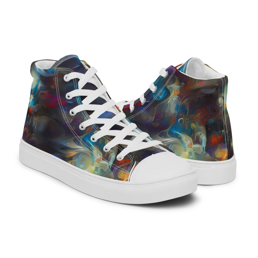 Abyssal Whisper on Women's High Top Canvas Shoes — Right