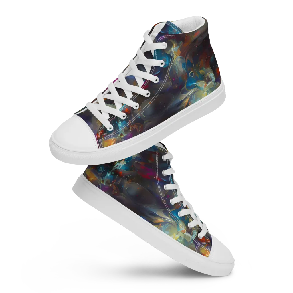 Abyssal Whisper on Women's High Top Canvas Shoes — Front