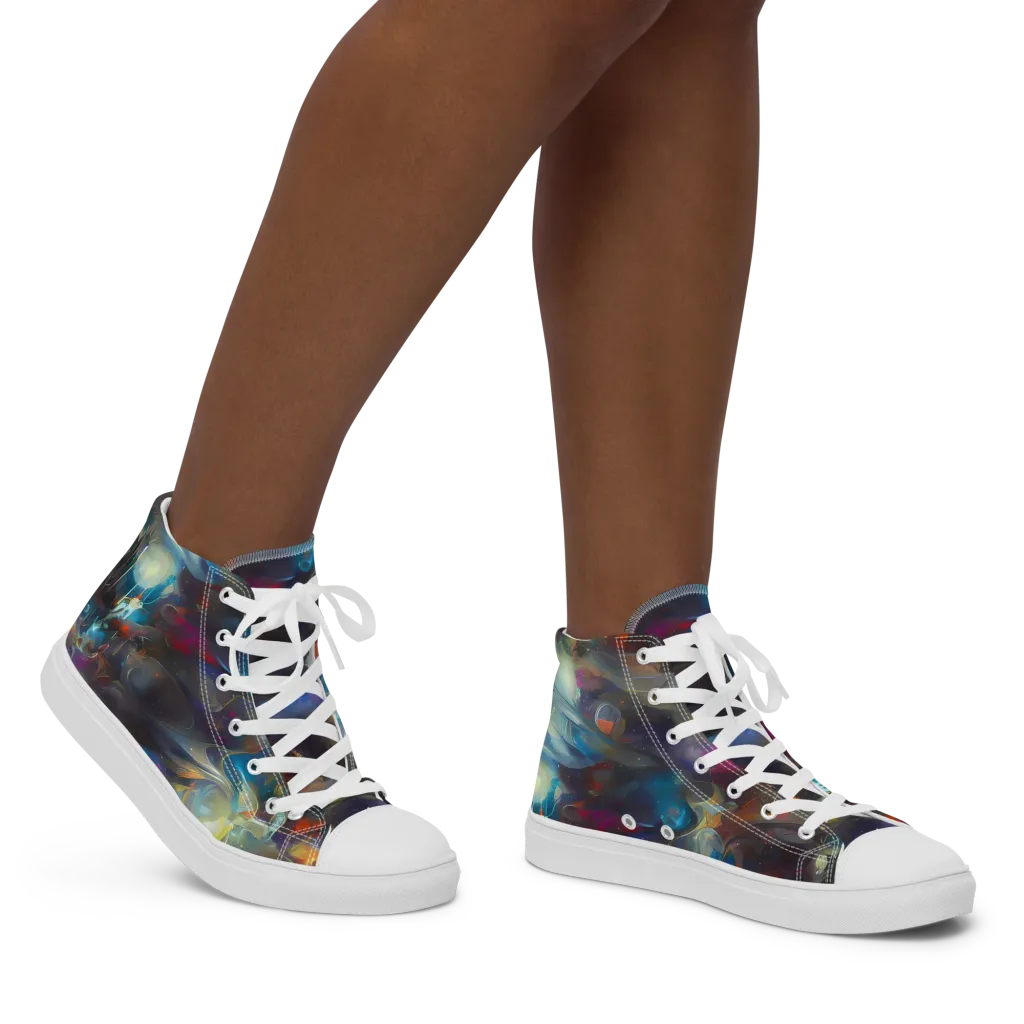 Abyssal Whisper on Women's High Top Canvas Shoes — Right