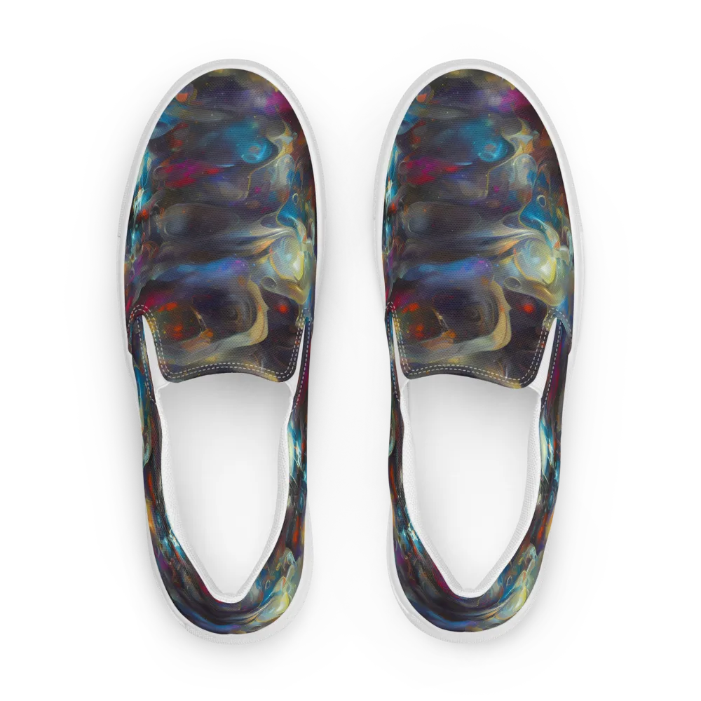 Abyssal Whisper on Men's Slip-On Canvas Shoes — Front