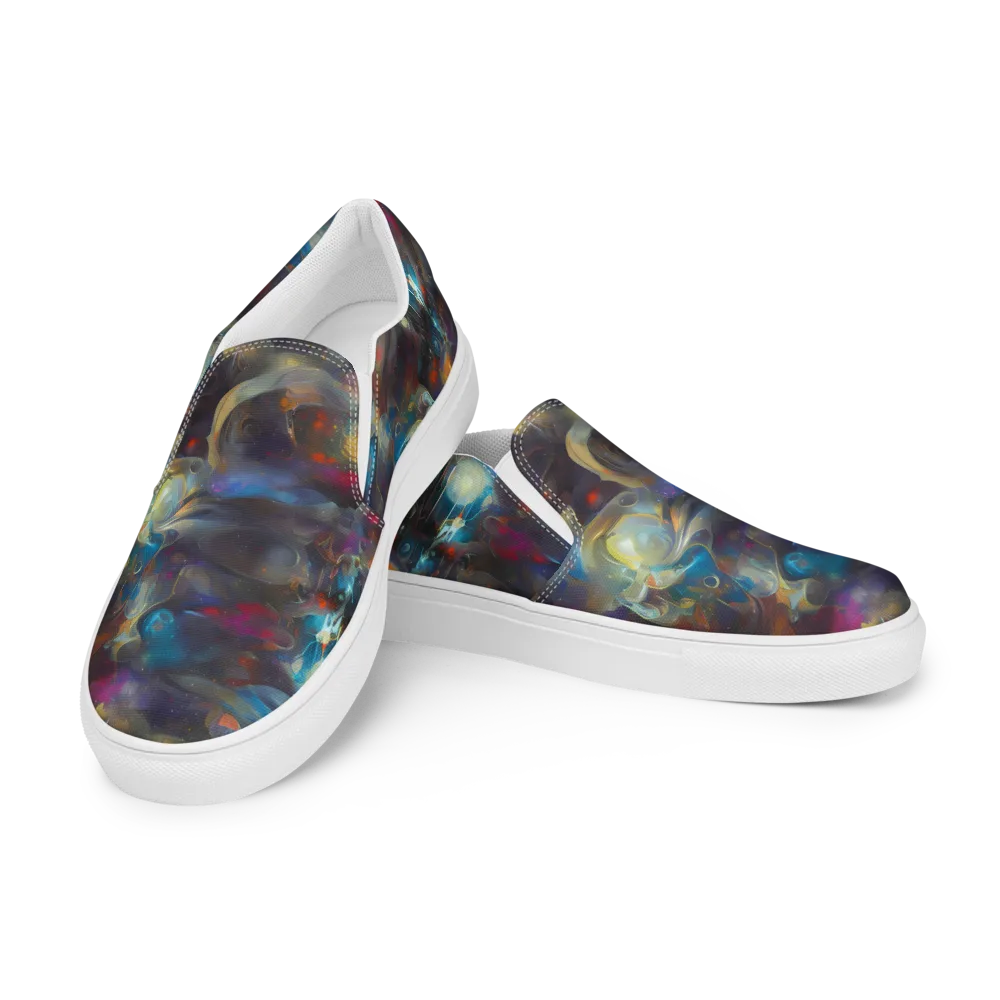 Abyssal Whisper on Men's Slip-On Canvas Shoes — Left Front
