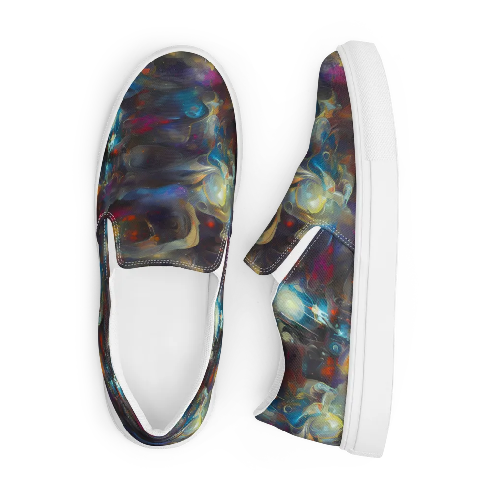Abyssal Whisper on Men's Slip-On Canvas Shoes — Front