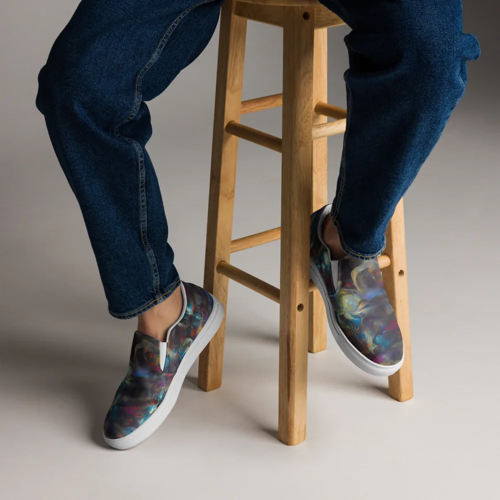 Abyssal Whisper on Men's Slip-On Canvas Shoes — Front