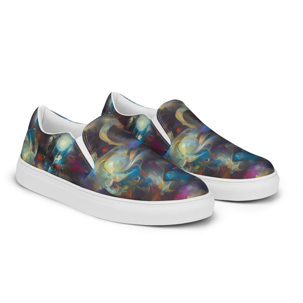 Abyssal Whisper on Women's Slip-On Canvas Shoes — Right Front