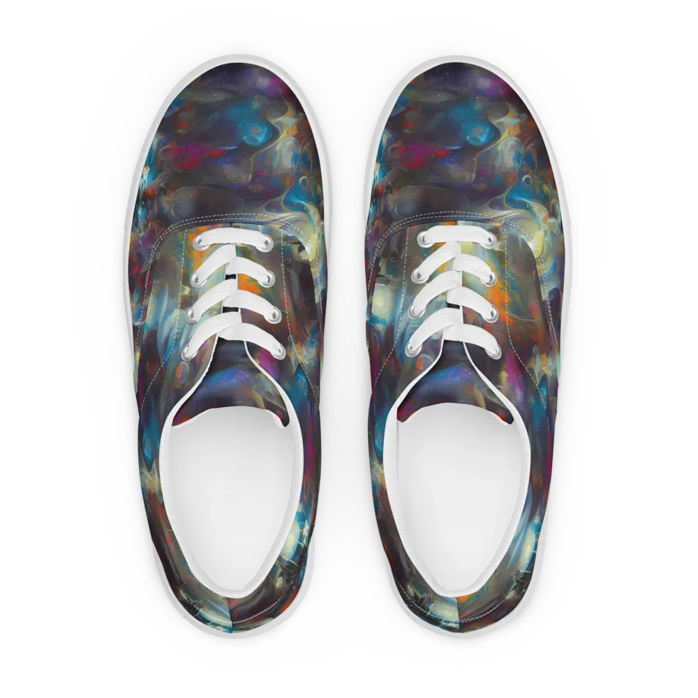 Abyssal Whisper on Men's Lace-Up Canvas Shoes — Front