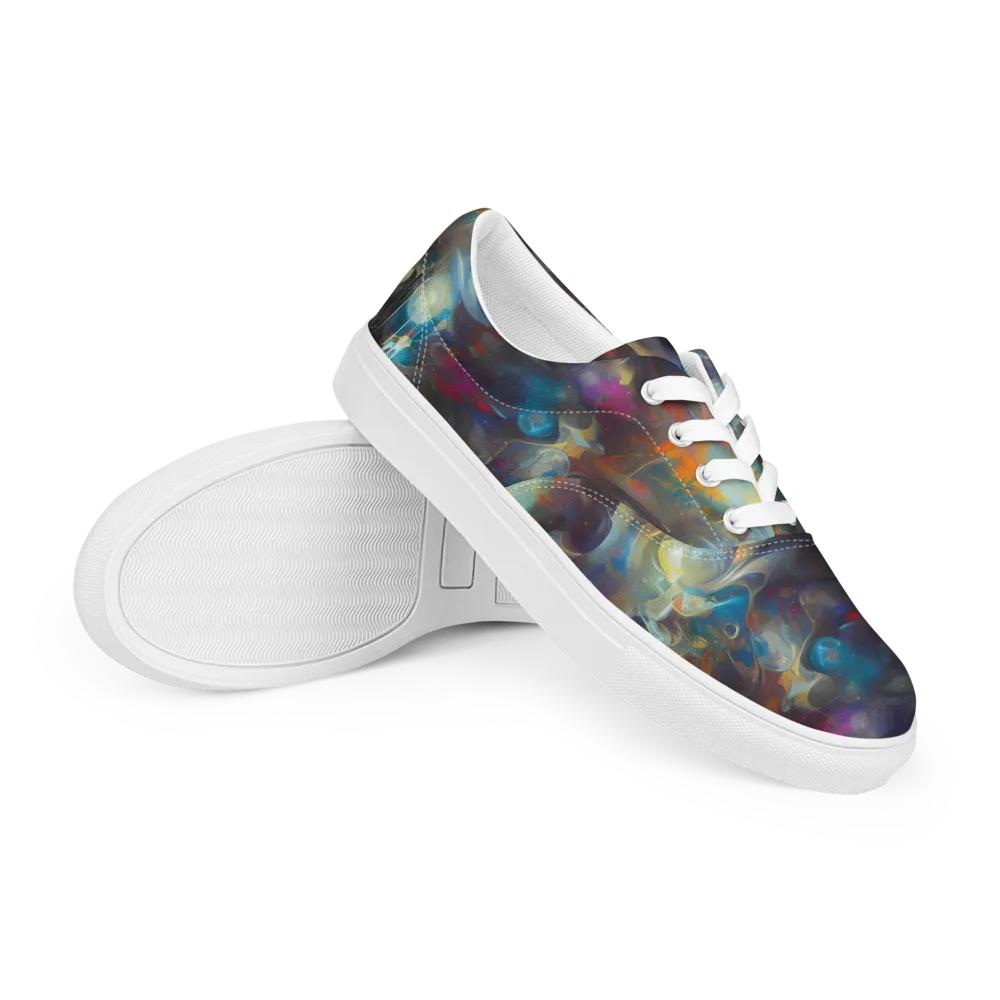Abyssal Whisper on Men's Lace-Up Canvas Shoes — Right Front
