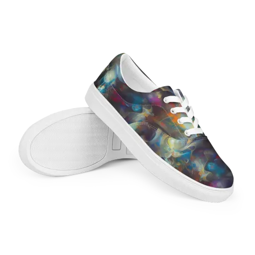 Abyssal Whisper on a Men's Lace-Up Canvas Shoes