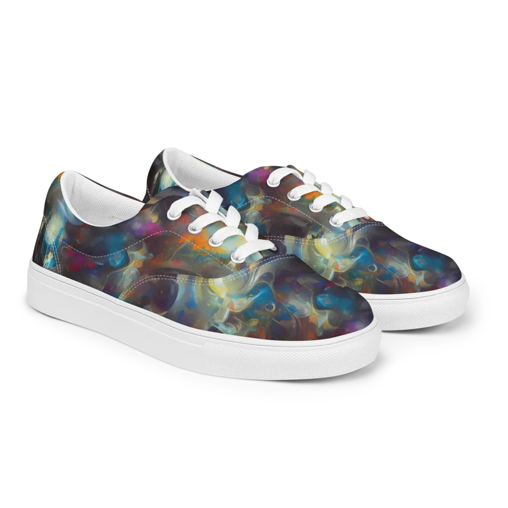 Abyssal Whisper on Men's Lace-Up Canvas Shoes — Right Front