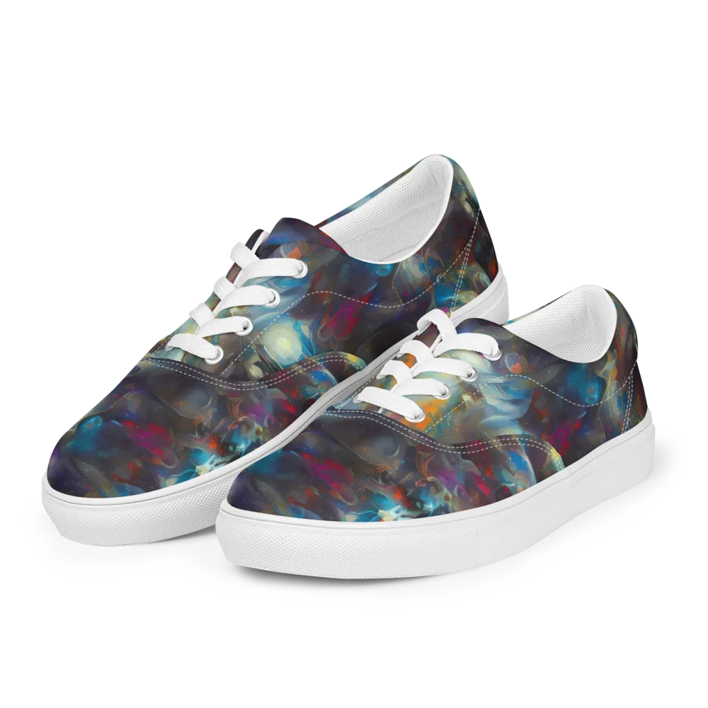 Abyssal Whisper on Men's Lace-Up Canvas Shoes — Left Front