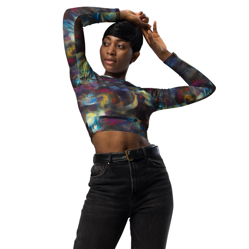 Abyssal Whisper on Long Sleeve Crop Top — Front