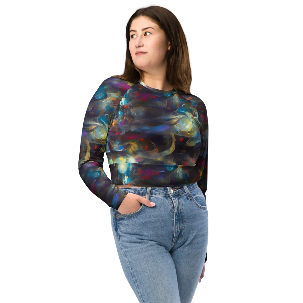 Abyssal Whisper on Long Sleeve Crop Top — Front