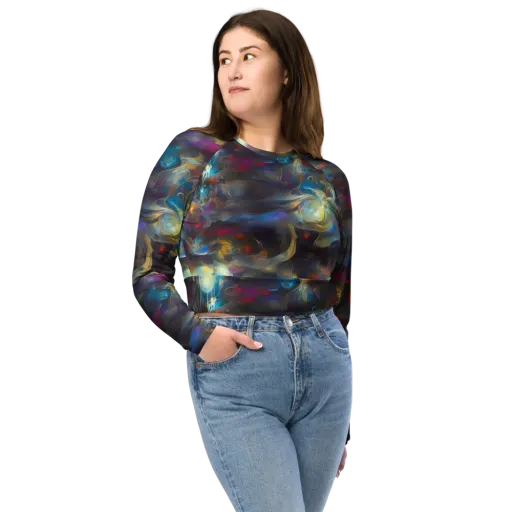 Abyssal Whisper on a Long Sleeve Crop Top