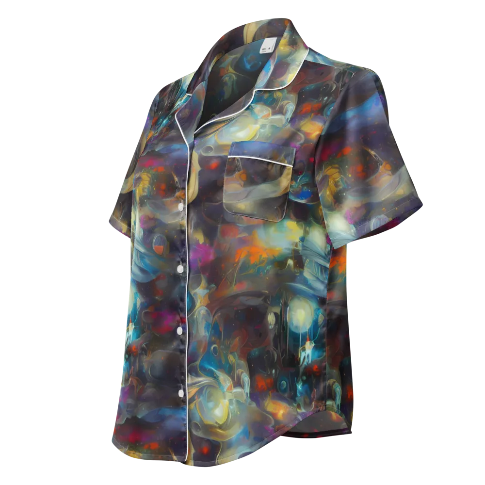 Abyssal Whisper on Women's Short Sleeve Pajama Top — Left Front