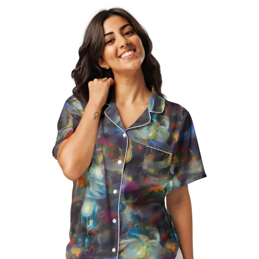 Abyssal Whisper on a Women's Short Sleeve Pajama Top