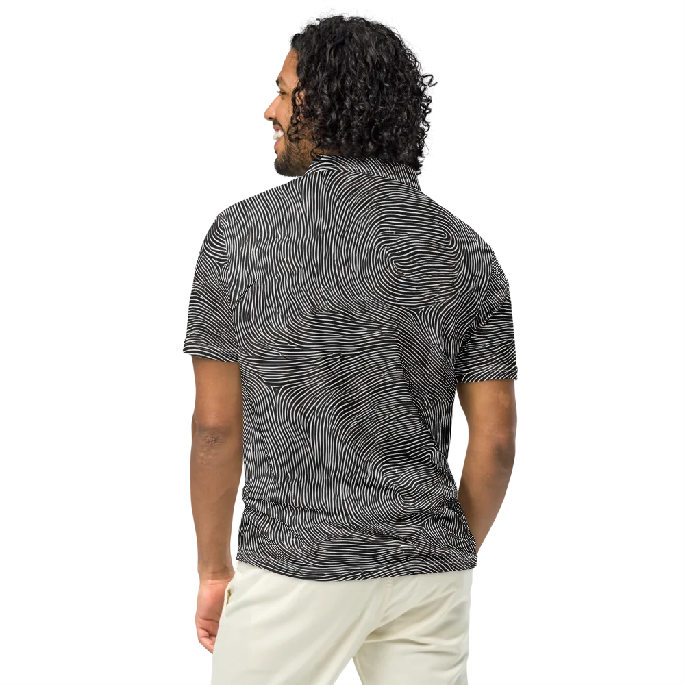 Silent Currents on Men's Slim Fit Polo Shirt — Back