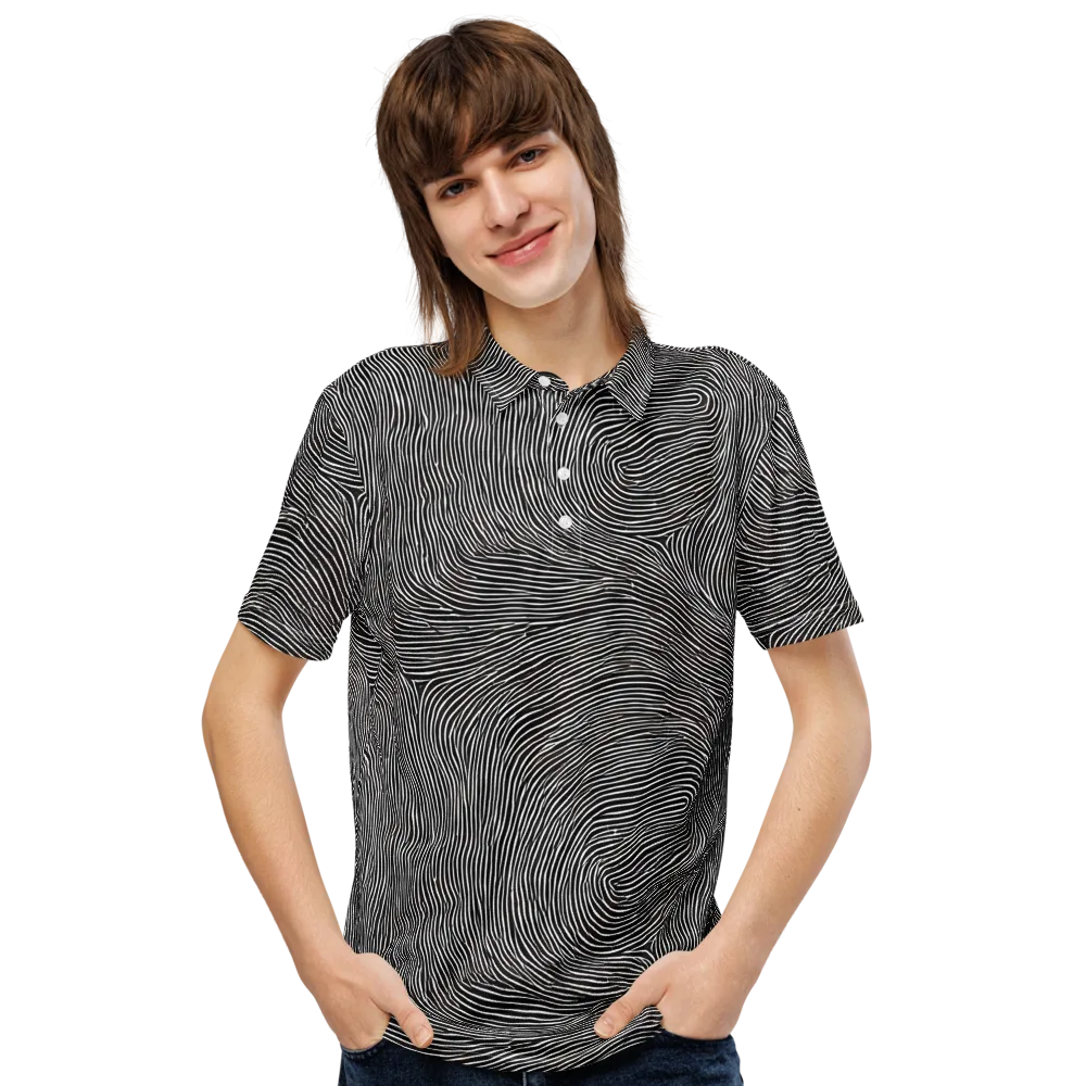 Silent Currents on Men's Slim Fit Polo Shirt — Front