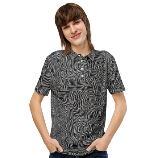 Silent Currents on a Men's Slim Fit Polo Shirt