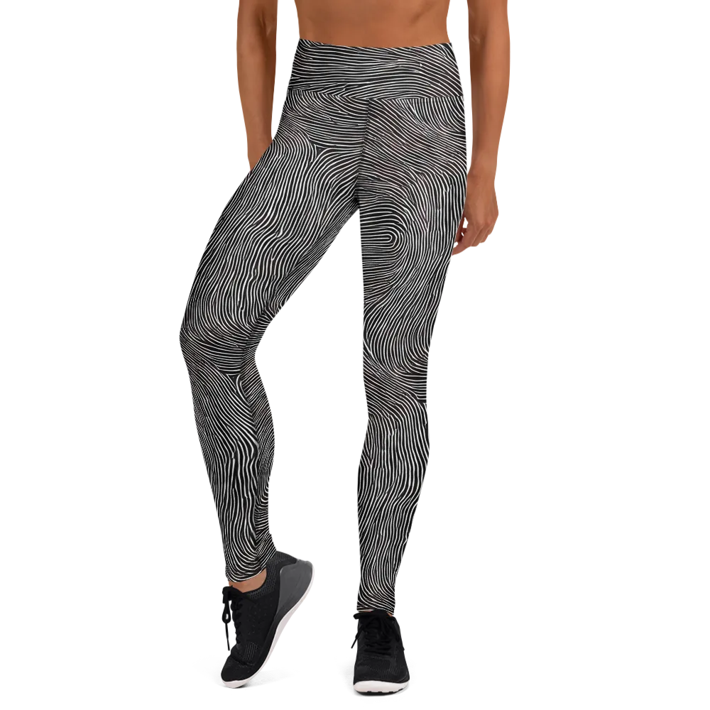 Silent Currents on Yoga Leggings — Front