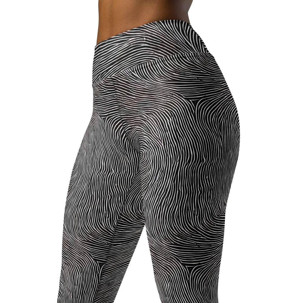Silent Currents on Yoga Leggings — Left Front