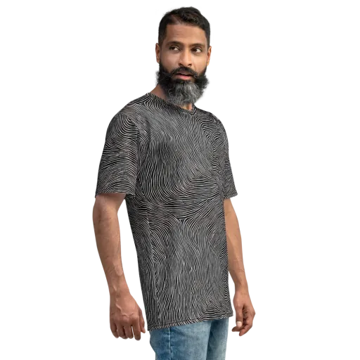 Silent Currents on a Men's Crew Neck T-Shirt