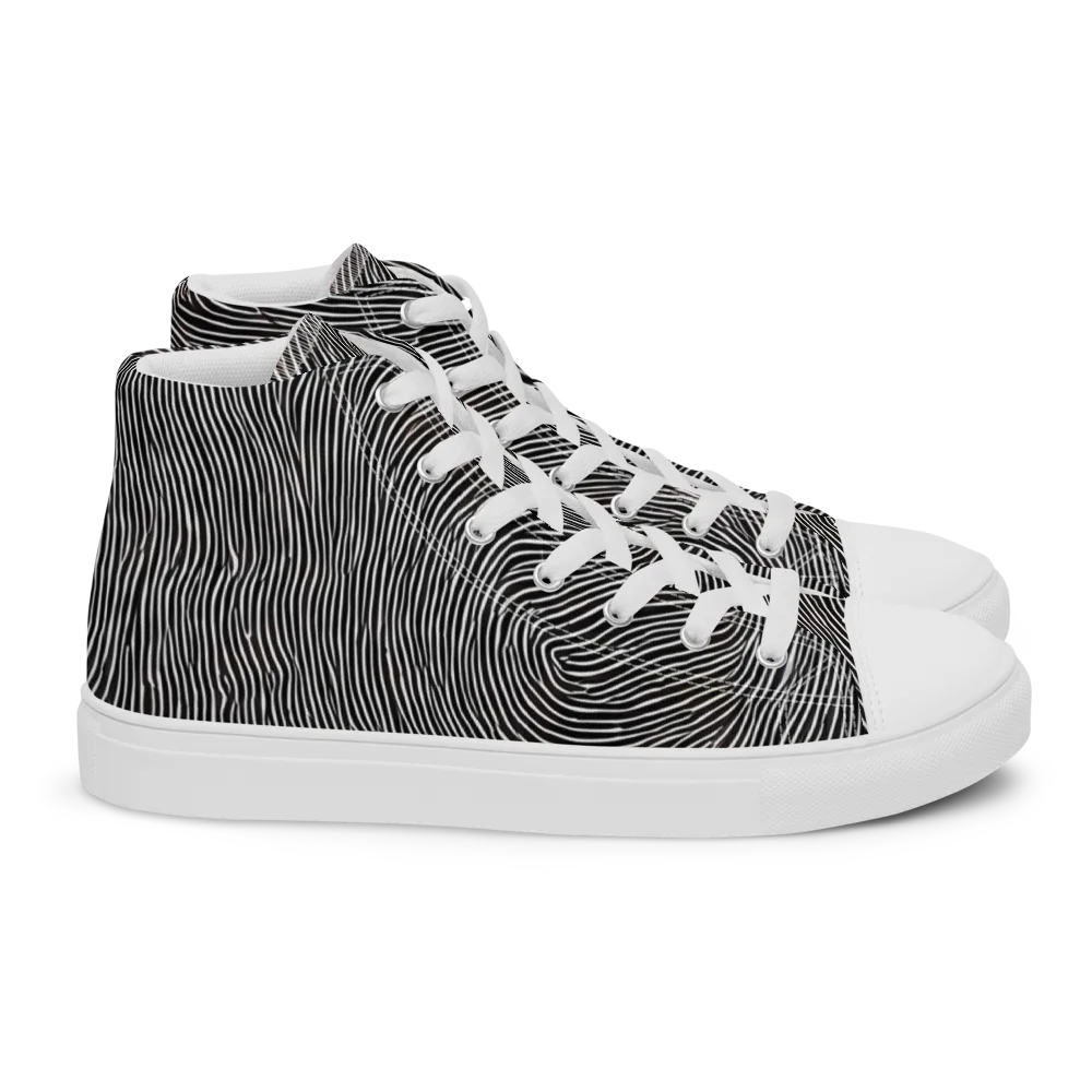 Silent Currents on Women's High Top Canvas Shoes — Right