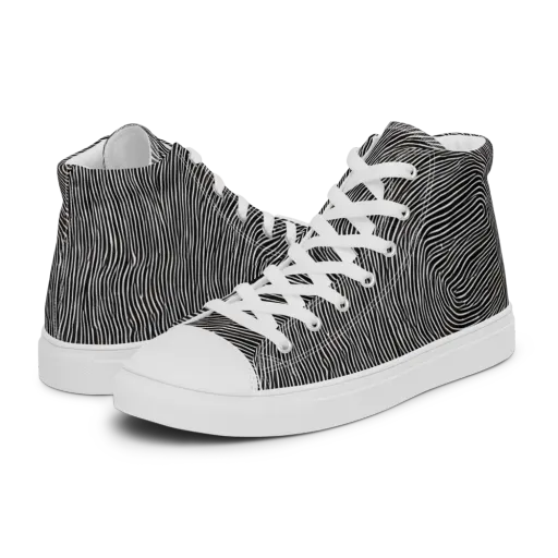 Silent Currents on a Women's High Top Canvas Shoes