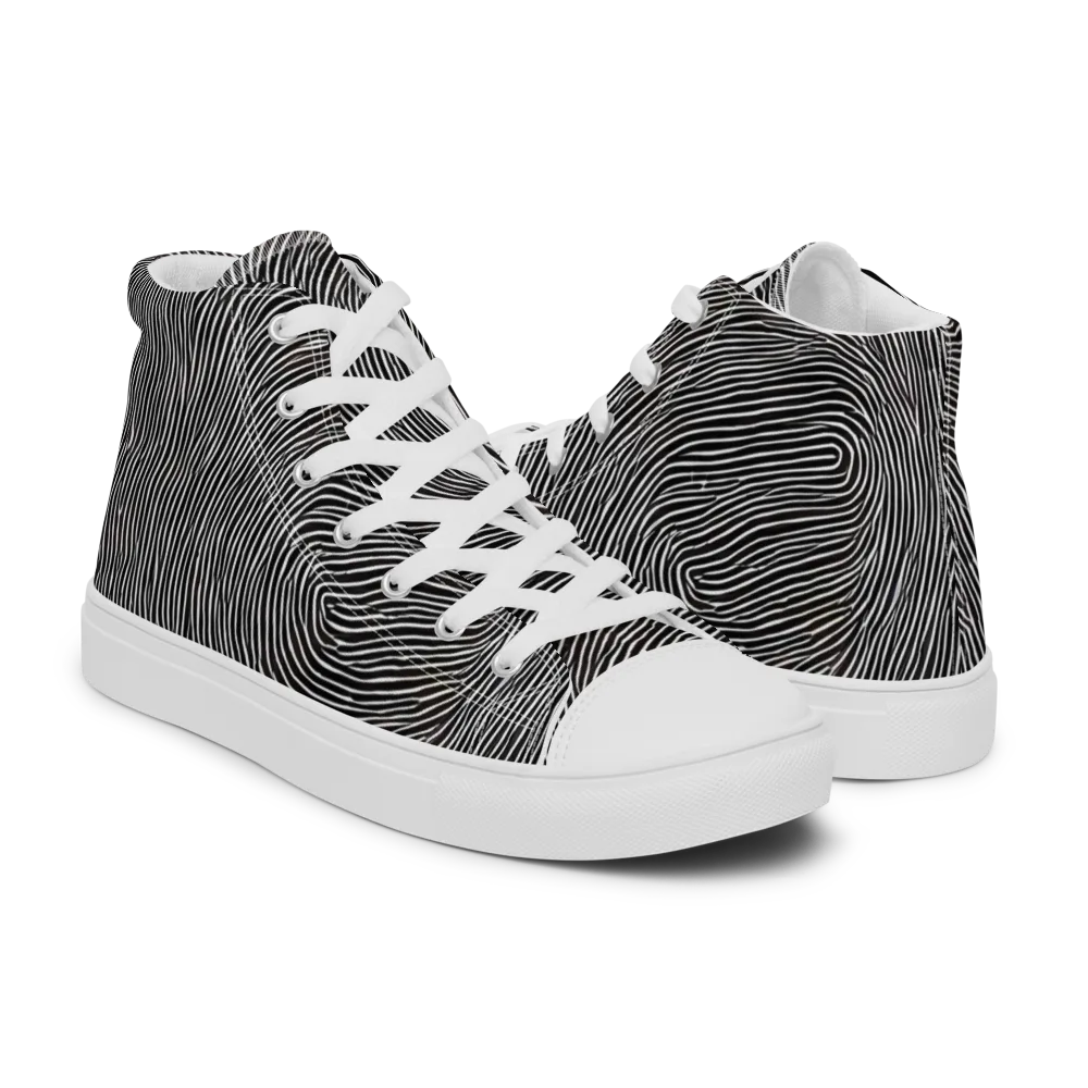 Silent Currents on Women's High Top Canvas Shoes — Right