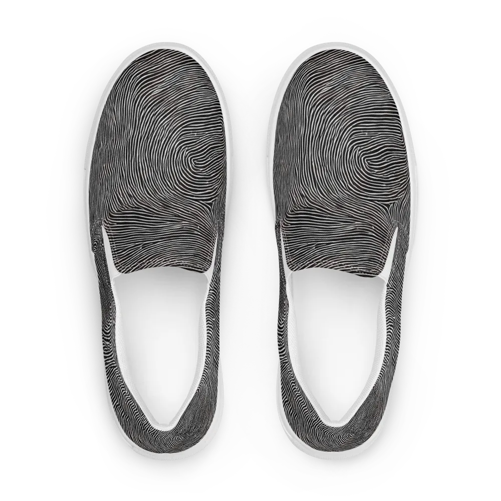 Silent Currents on Men's Slip-On Canvas Shoes — Front