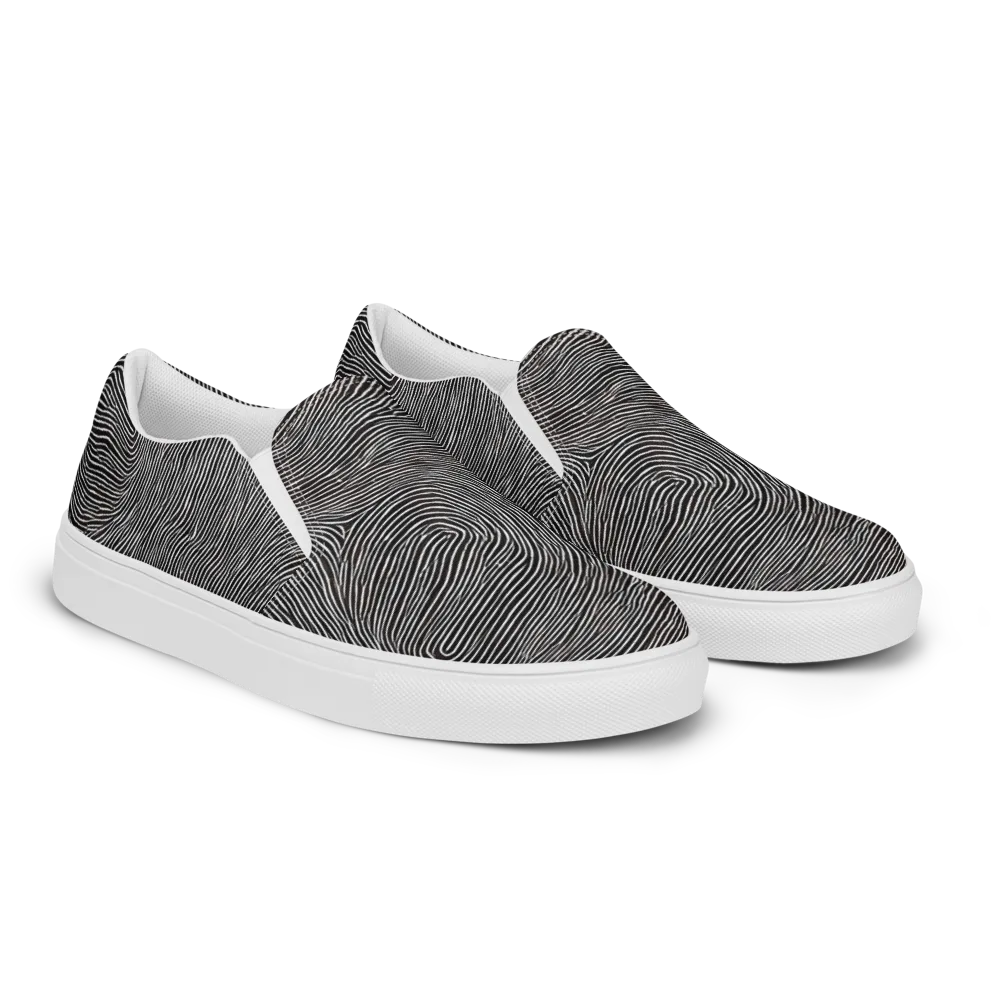 Silent Currents on Men's Slip-On Canvas Shoes — Right Front