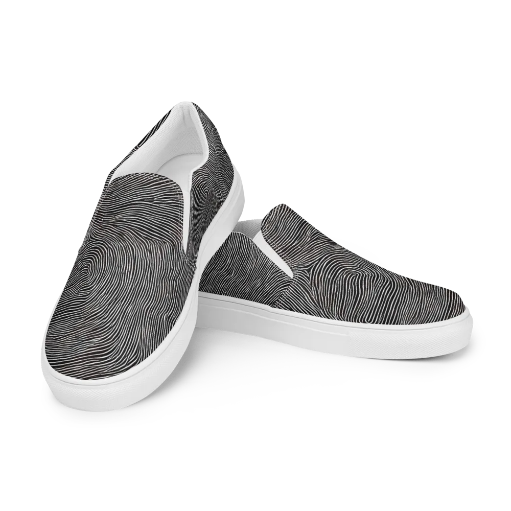Silent Currents on Men's Slip-On Canvas Shoes — Left Front