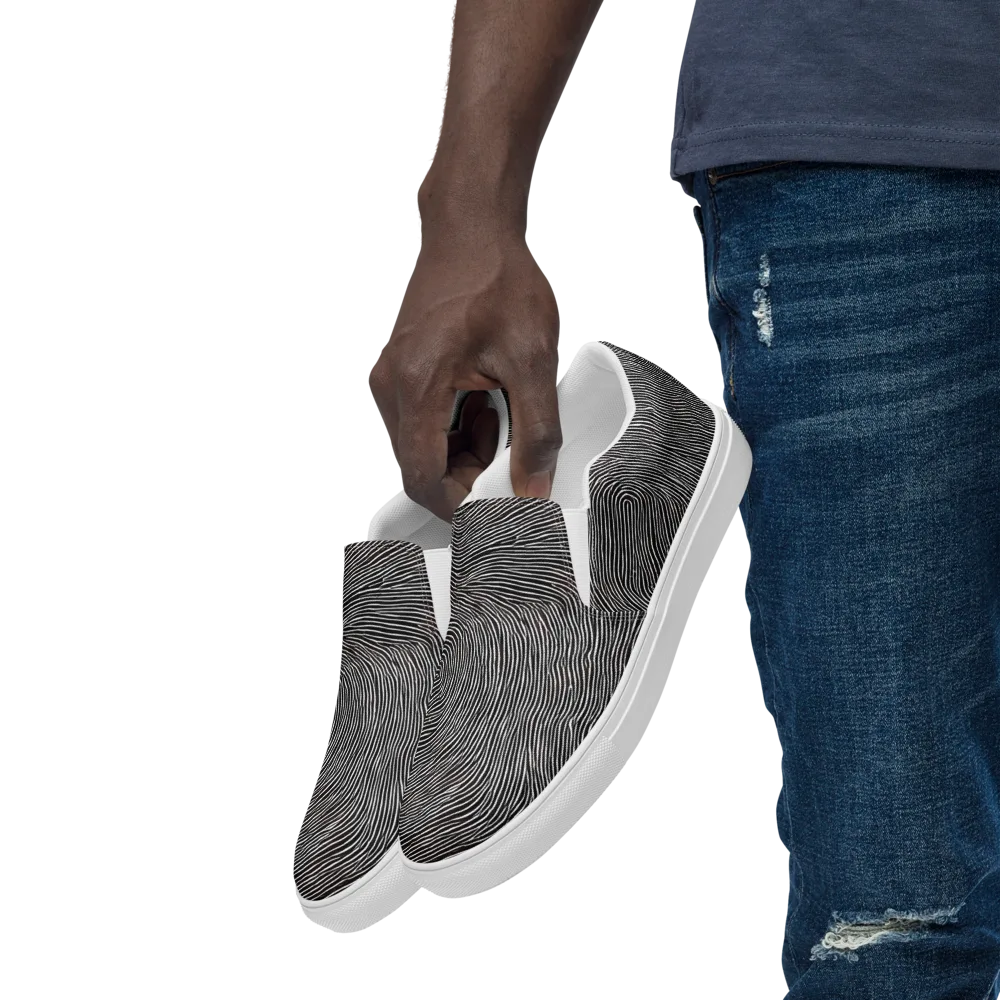 Silent Currents on Men's Slip-On Canvas Shoes — Left Front