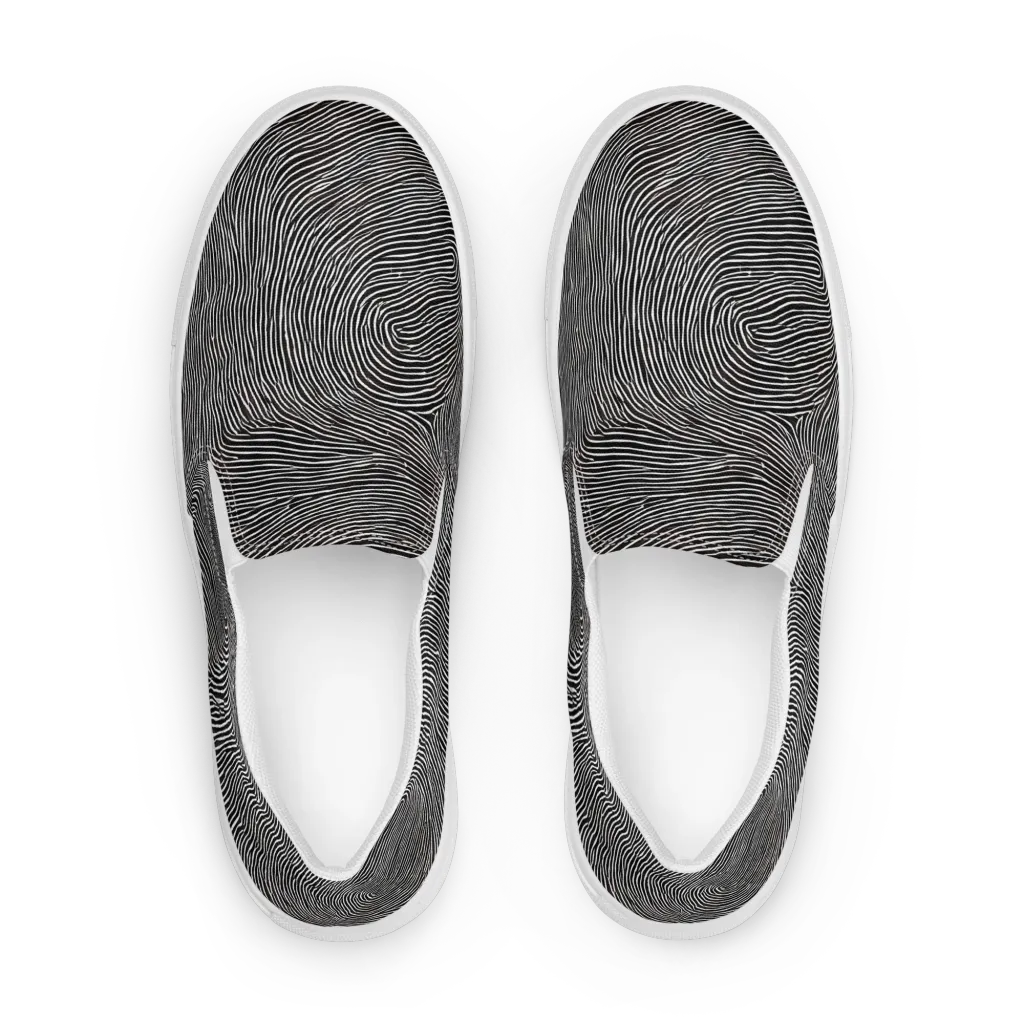 Silent Currents on Women's Slip-On Canvas Shoes — Front