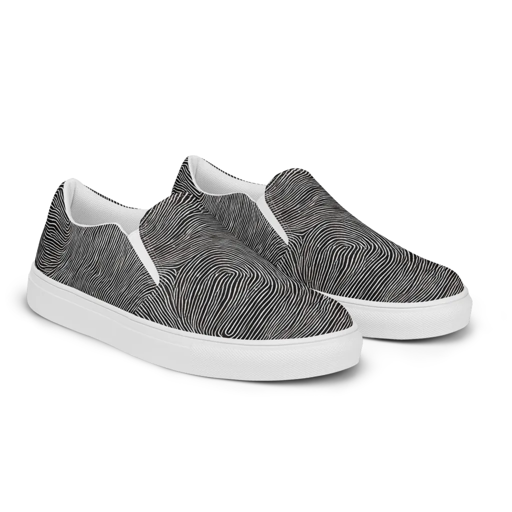 Silent Currents on Women's Slip-On Canvas Shoes — Right Front