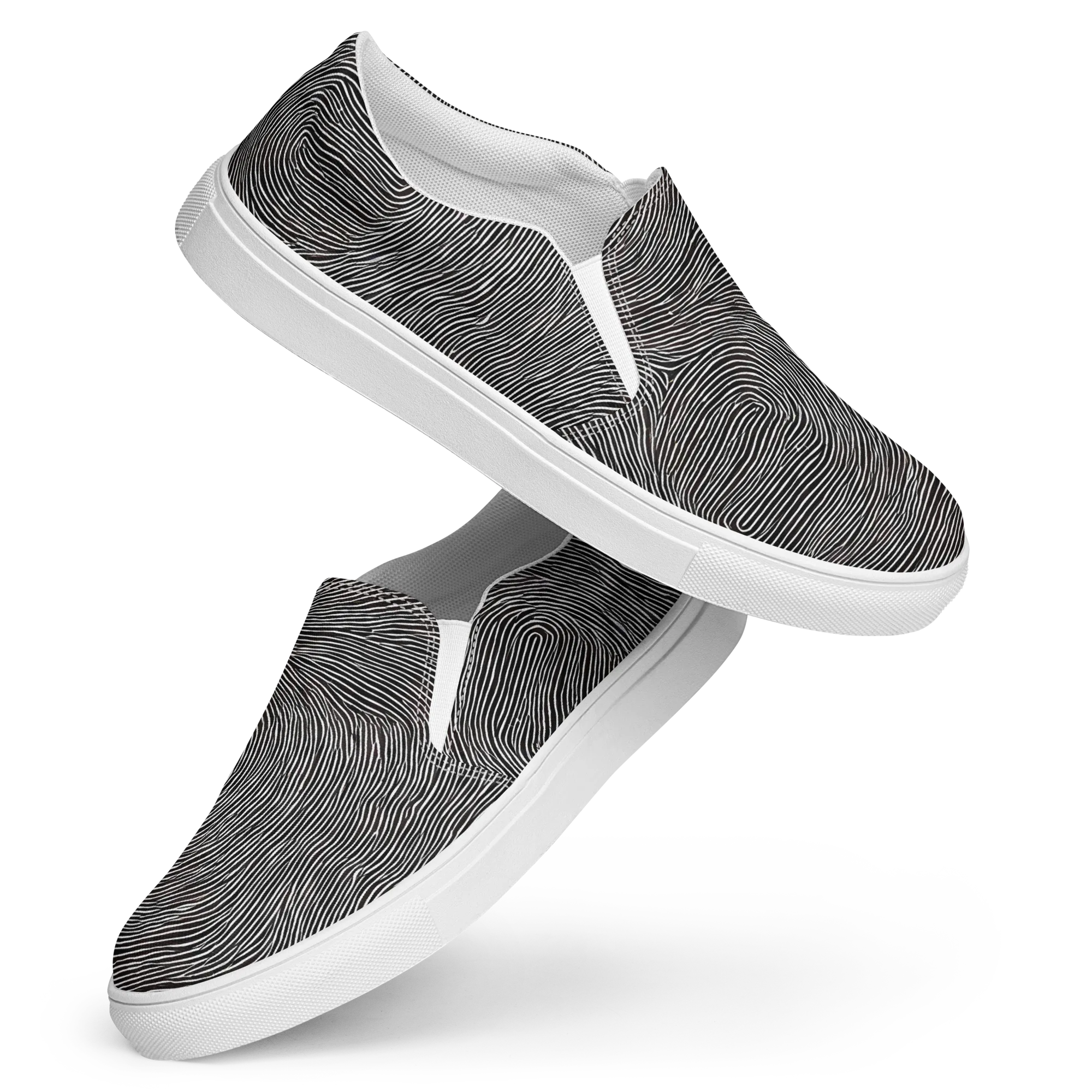 Silent Currents on Women's Slip-On Canvas Shoes — Front
