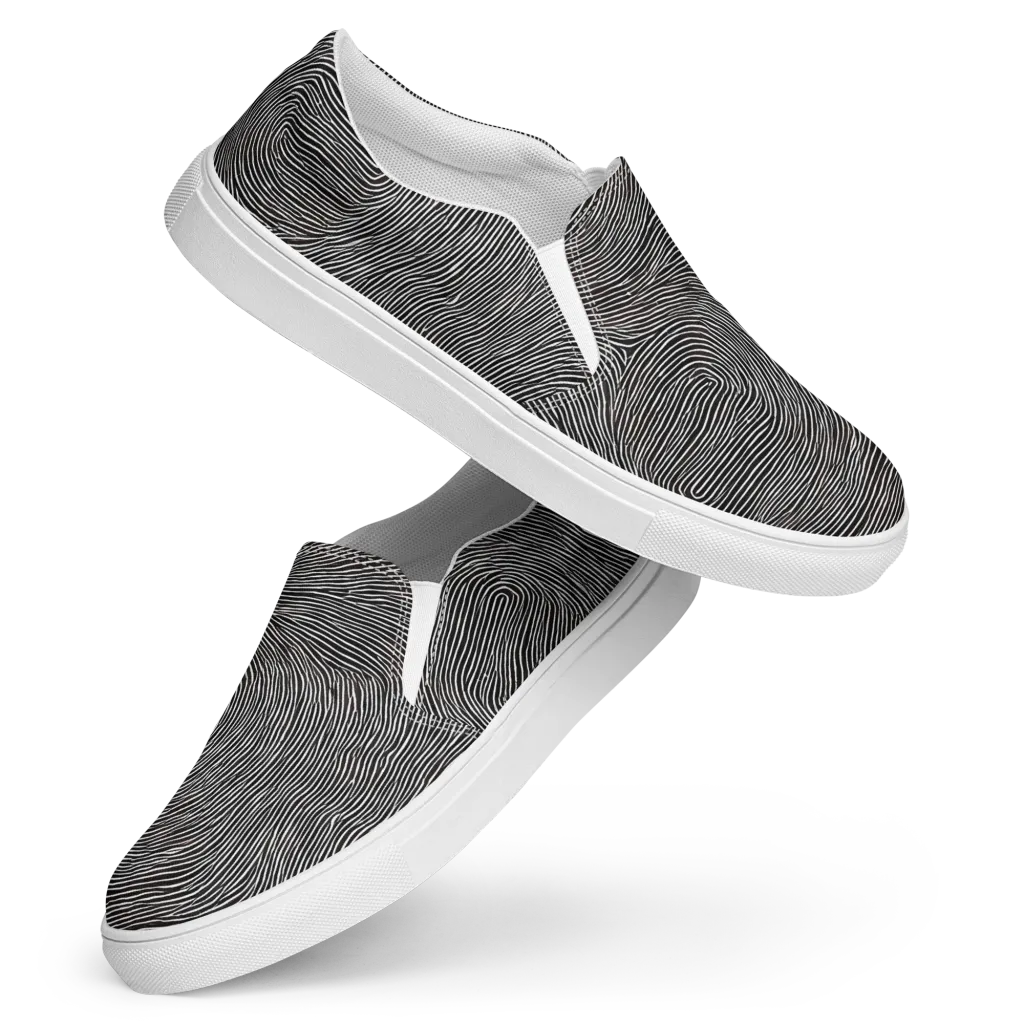 Silent Currents on Women's Slip-On Canvas Shoes — Front