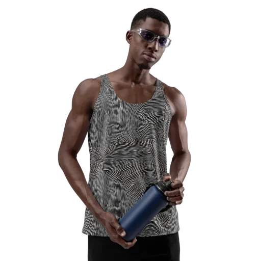 Silent Currents on a Men's Tank Top