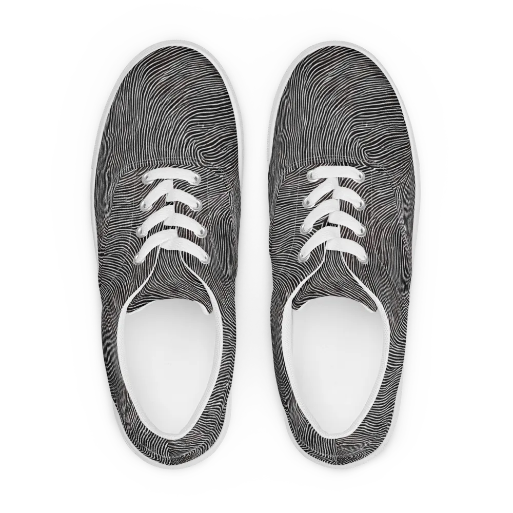 Silent Currents on Men's Lace-Up Canvas Shoes — Front
